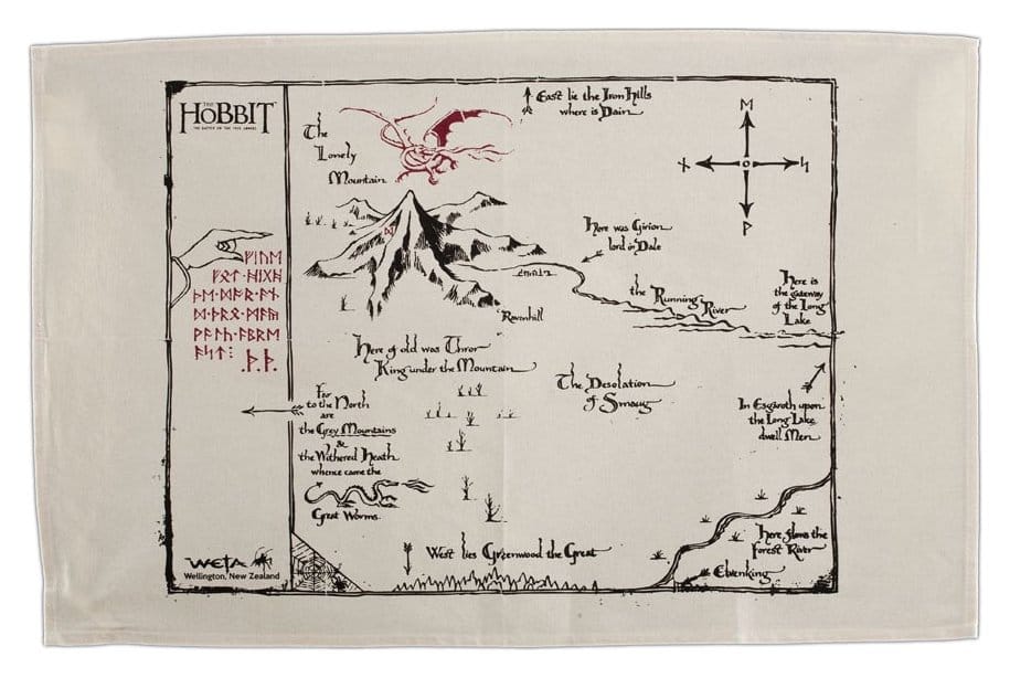 x_weta879801599 The Hobbit Tea Towel Thorins Map 72 cm - immagine 1