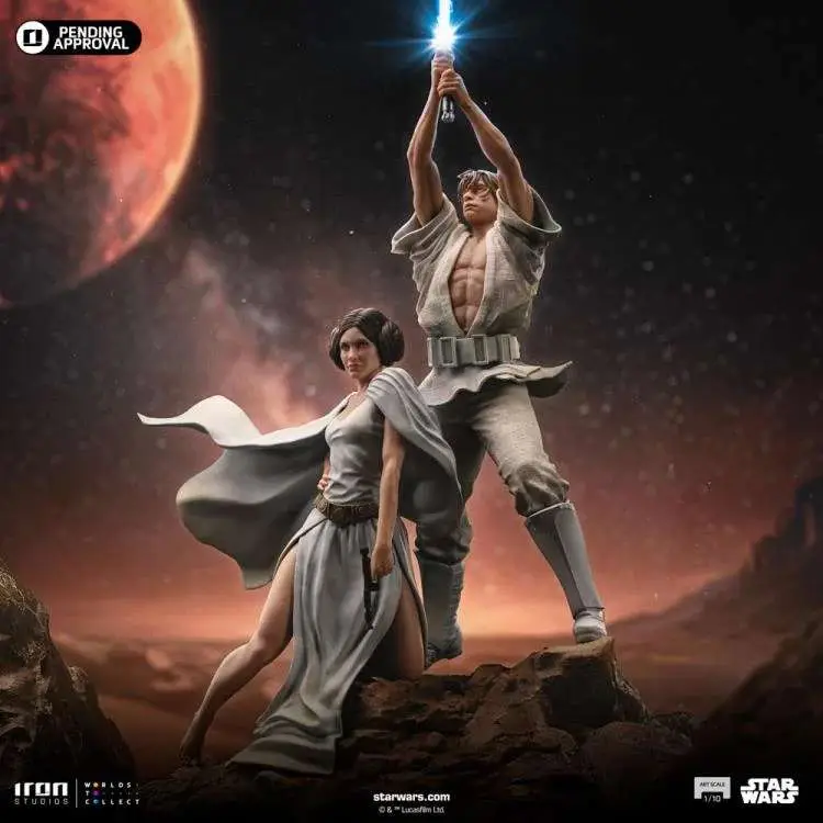 103499__3180028681 STAR WARS LUKE AND LEIA DLX 1/10 STATUE - immagine 1