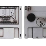 DOOM FLOPPY DISK PIN BADGE