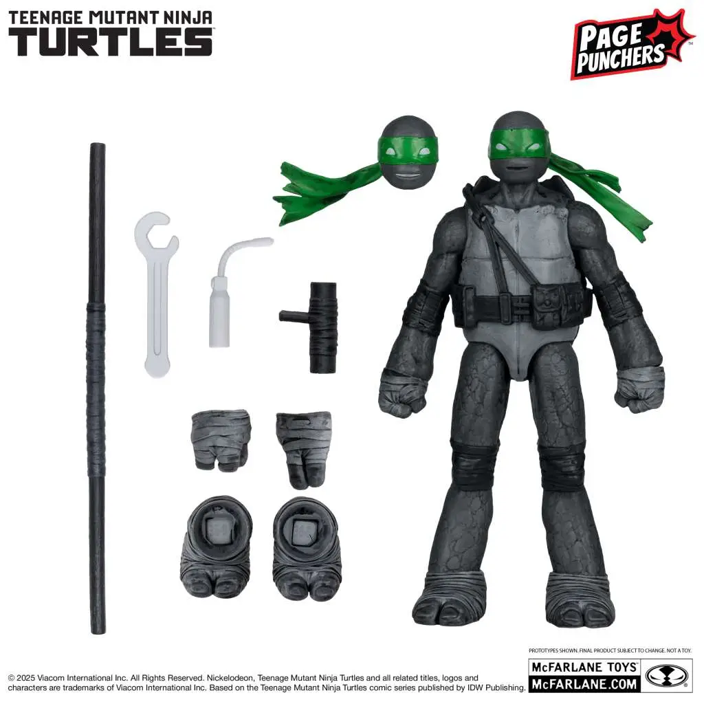 112028__586165321 TEENAGE MUTANT NINJA TURTLES 5inch DONATELLO FIGURE WITH COMIC (B,W&G VARIANT) - immagine 1