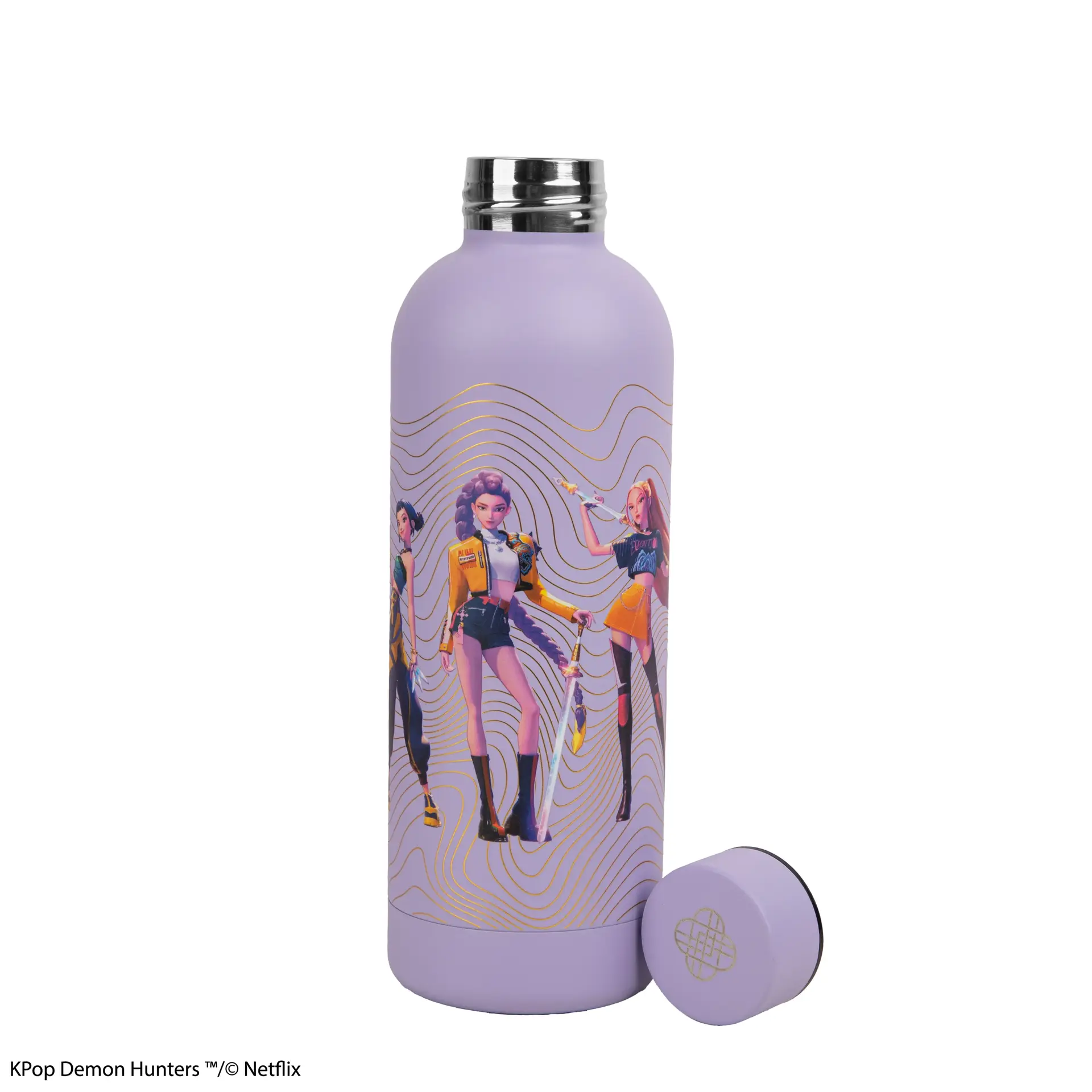 112351__12a29af2 KPOP DEMON HUNTERS HUNTR/X HONMOON THERMO WATER BOTTLE - immagine 1