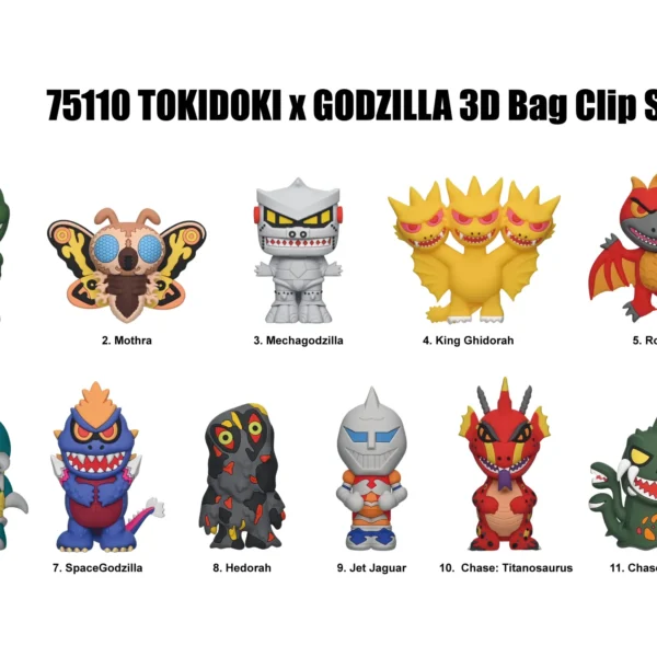 TOKIDOKI X GODZILLA BAG CLIP BLIND BOX DISPLAY (24)