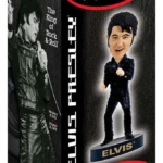 ELVIS BLACK LEATHER BOBBLE HEAD