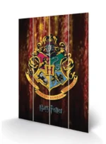 HARRY POTTER HOGWARTS CREST WOOD PRINT - immagine 3