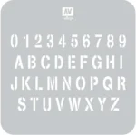 STENCIL STLET002 STAMP FONT
