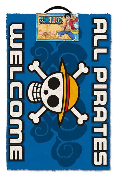 81535__2615461426 ONE PIECE ALL PIRATES WELCOME DOORMAT - immagine 1