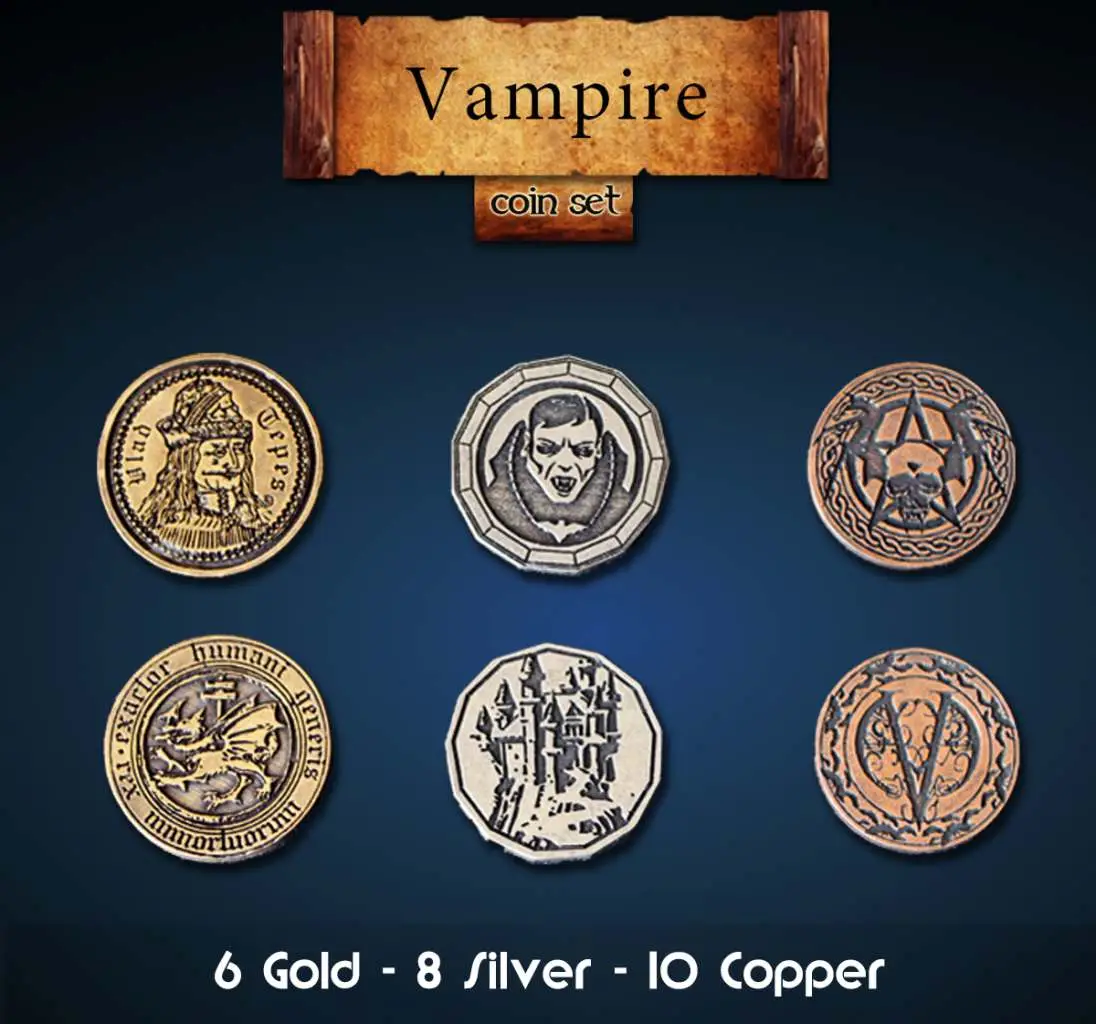 82832__3101284085 VAMPIRE METAL COINS SET (24) - immagine 1