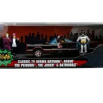 Batman 1966 - Batmobile With Batman, Robin, Joker & The Penguin - 1:24 Die-Cast Model Deluxe Edition