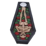 SKELETON REST IN ROSES COFFIN INCENSE BURNER - immagine 8