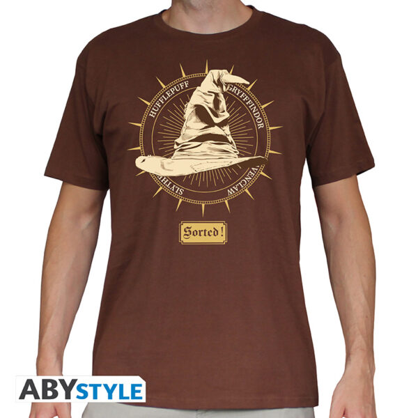 HARRY POTTER - Tshirt "Sorting hat" man SS Brown - basic*