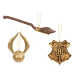 HARRY POTTER CHRISTMAS DECORATION GOLD SET (3) - immagine 8