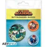 MY HERO ACADEMIA MIDORIYA BAKUGO & TODOROKI BADGE PACK - immagine 3