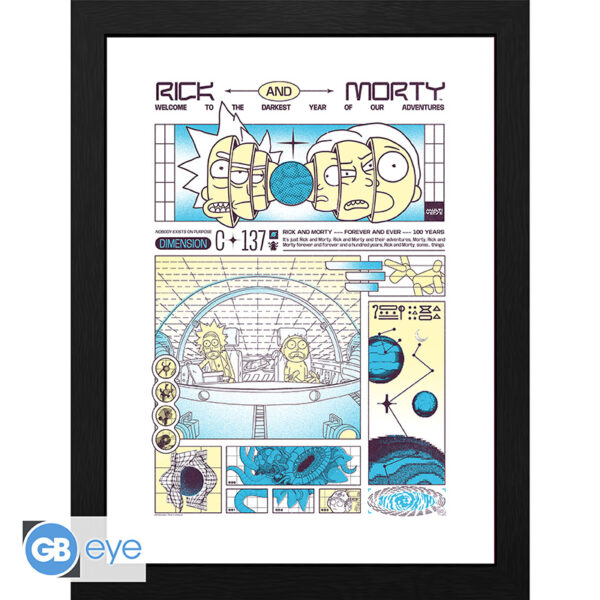 RICK AND MORTY - Framed print "Bad trip" (30 0)