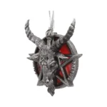 BAPHOMET HEAD RED PENTAGRAM HANGING ORNAMENT - immagine 6