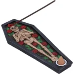 SKELETON REST IN ROSES COFFIN INCENSE BURNER - immagine 6