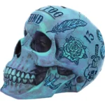 BLUE TATTOO SKULL MONEY BOX - immagine 8