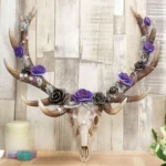 ANTLERS OF EDEN FLORAL DECORATED ANIMAL DEER SKULL - immagine 3