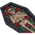 SKELETON REST IN ROSES COFFIN INCENSE BURNER - immagine 5