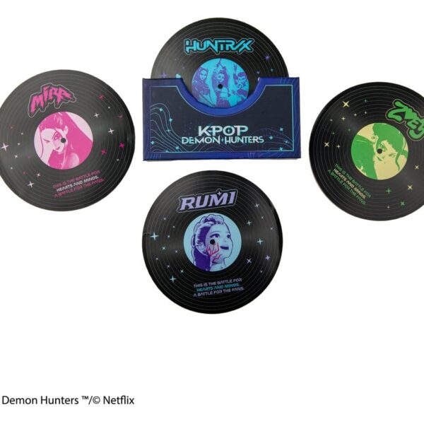 KPop Demon Hunters Set of 4 Coasters Hunters & Demons Soundtrack