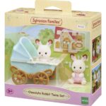 Sylvanian Families: Chocolate Rabbit Twins with Stroller Set