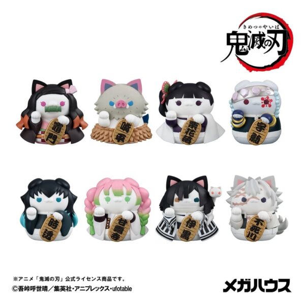 Demon Slayer: Kimetsu no Yaiba Mega Cat Project Minifigures 6 cm Demon Slayer Fortune Cats ver. 02 Blind Box Display (8) (Repeat)