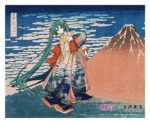 Hatsune Miku x Katsushika Hokusai iXima Canvas Art The Great Wave off Kanagawa/Fine Wind, Clear Morning 27 x 22 cm - immagine 2