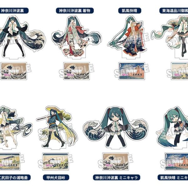 Hatsune Miku x Katsushika Hokusai iXima Die-Cut Acrylic Stand The Great Wave off Kanagawa 10 cm (5)
