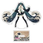Hatsune Miku x Katsushika Hokusai iXima Die-Cut Acrylic Stand The Great Wave off Kanagawa 10 cm (5) - immagine 2
