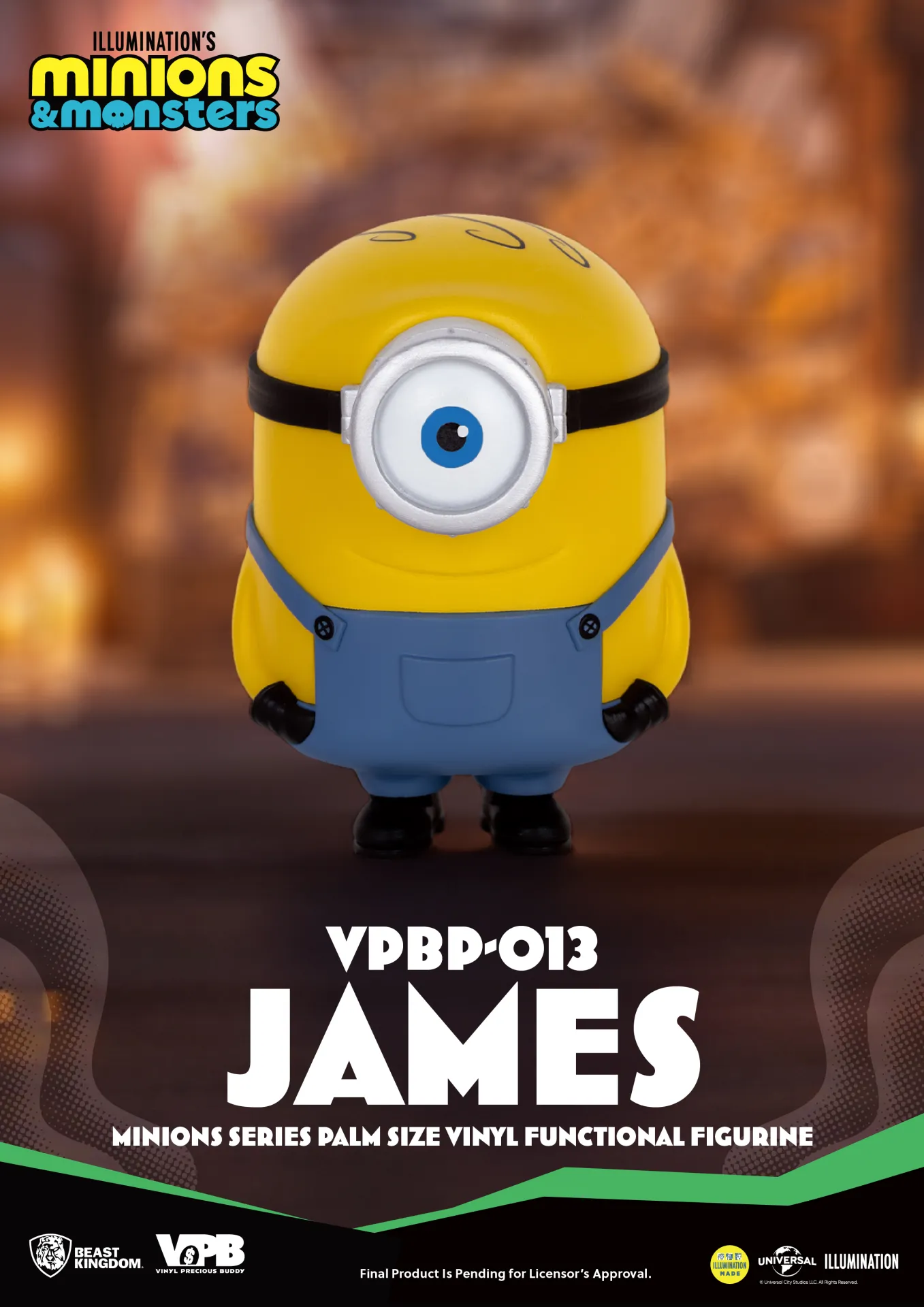 113725__a67b3887 MINIONS SERIES JAMES PALM SIZE VINYL FUNCTIONAL BANK - immagine 1