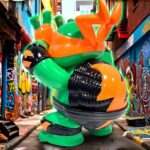 Teenage Mutant Ninja Turtles x Grape Brain Vinyl Figure Michelangelo 24 cm - immagine 4