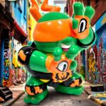 Teenage Mutant Ninja Turtles x Grape Brain Vinyl Figure Michelangelo 24 cm - immagine 3