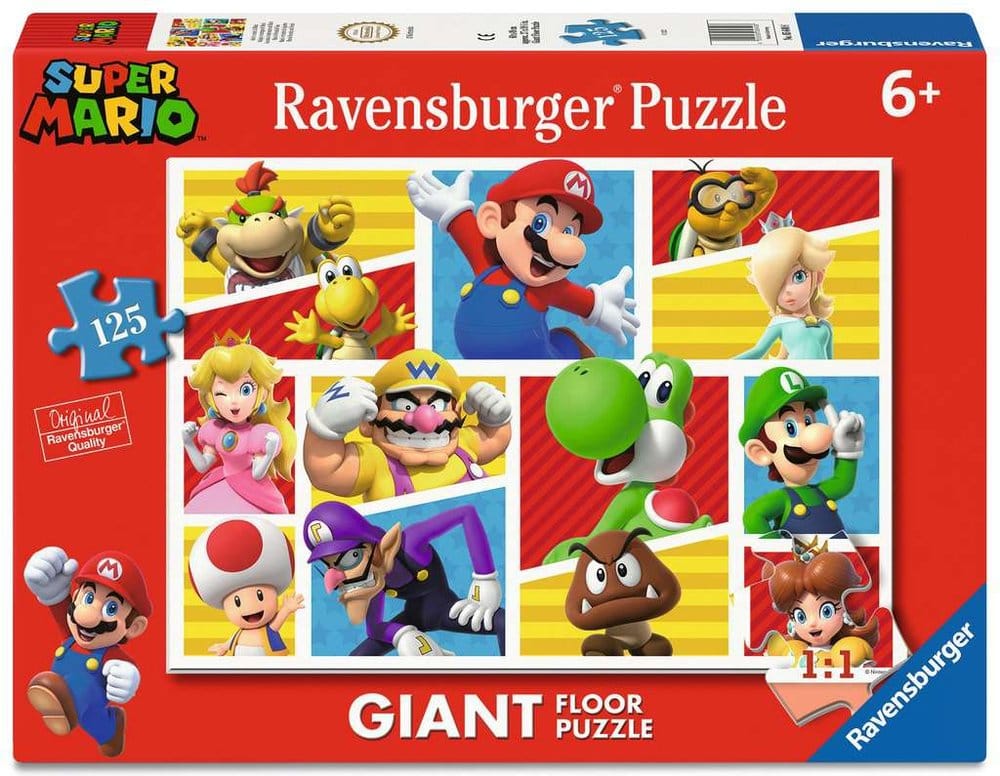 x_rave5640 Super Mario Giant Floor Jigsaw Puzzle Mario's Friends and Foes (125 Pieces) - immagine 1