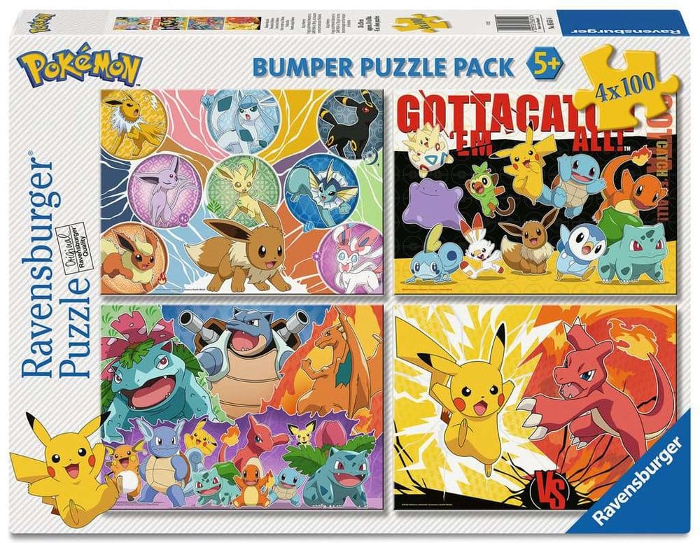 x_rave5651 Pokémon Puzzle 4-Pack Pokémon Buddies (4x100 Pieces) - immagine 1