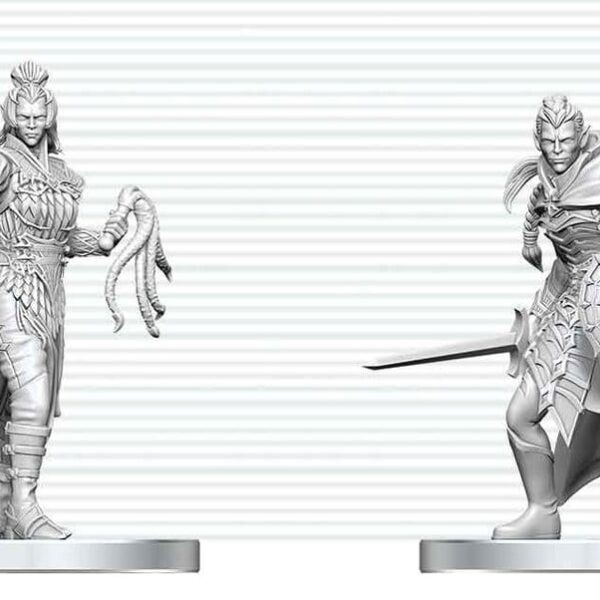 D&D Nolzur's Marvelous Miniatures Mini Figures Drow Elite Warrior & Drow Priestess of Lolth 13 cm