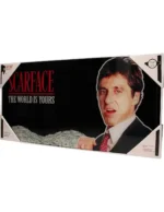 SCARFACE THE WORLD IS YOURS BLACK BACKGROUND 60x30 CM GLASS POSTER - immagine 3