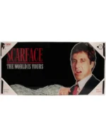 SCARFACE THE WORLD IS YOURS BLACK BACKGROUND 60x30 CM GLASS POSTER - immagine 2