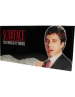 SCARFACE THE WORLD IS YOURS BLACK BACKGROUND 60x30 CM GLASS POSTER