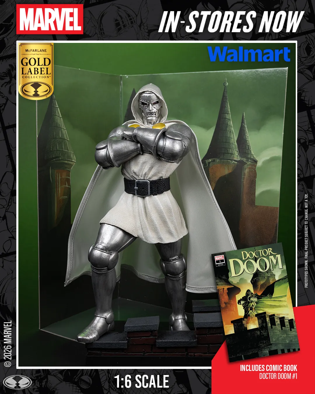 114679__2bdf78b2 MARVEL COLLECTION 1:6 WV8 DOCTOR DOOM #1 FUTURE FOUNDATION GOLD LABEL FIGURE - immagine 1