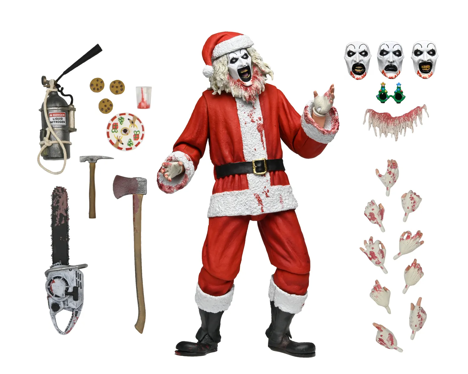 114786__15e73ba3 TERRIFIER 3 ART THE CLOWN SANTA SUIT BLOODY ULTIMATE ACTION FIGURE - immagine 1