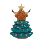 WINTER HIGHLAND COW CHRISTMAS TREE FIGURE - immagine 4