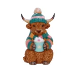 WINTER HIGHLAND COW HOT COCOA FIGURE - immagine 2