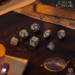 Call of Cthulhu 7th Edition Dice Set of 7 Blue-green & Gold - immagine 3