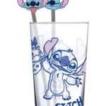Lilo & Stitch Glass Tumbler with Straws Stitch 485 ml