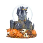 PUMPKIN PATCH HALLOWEEN CAT SNOW GLOBE - immagine 2
