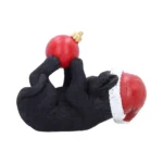 BLACK CAT IN SANTA HAT PLAYING WITH BAUBLE FIGURE - immagine 4