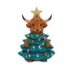 WINTER HIGHLAND COW CHRISTMAS TREE FIGURE - immagine 2
