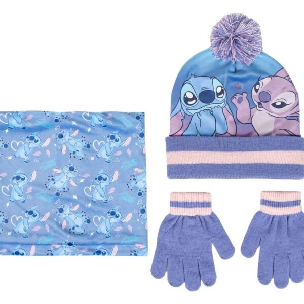 Lilo & Stitch Beanie, Tube Scarf & Gloves 3-Set Stitch