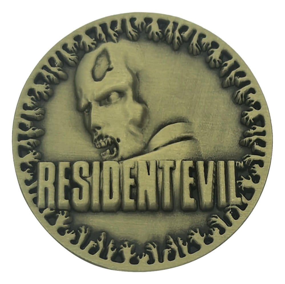 x_fntk-cap-re103 Resident Evil Collectable Coin 30th Anniversary Antique Brass - immagine 1
