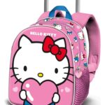 Sanrio Small 3D Backpack with Wheels Hello Kitty Heart