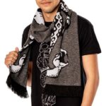 Harry Potter Scarf Dark Arts Spell Long Length Grey